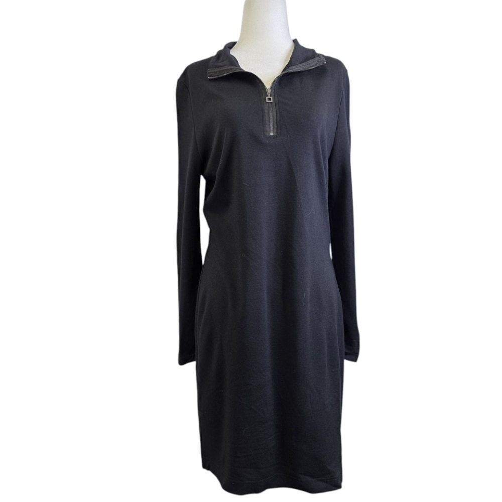 Sarah Pacini quarter zip cotton Long sleeves midi dress